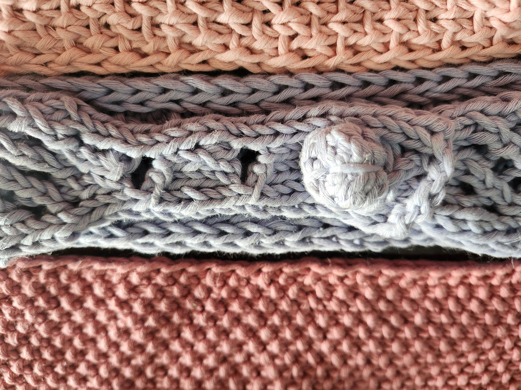 Custom Hand-Knit Hemp Cotton Spa Headband – Adjustable Button Hair Wrap