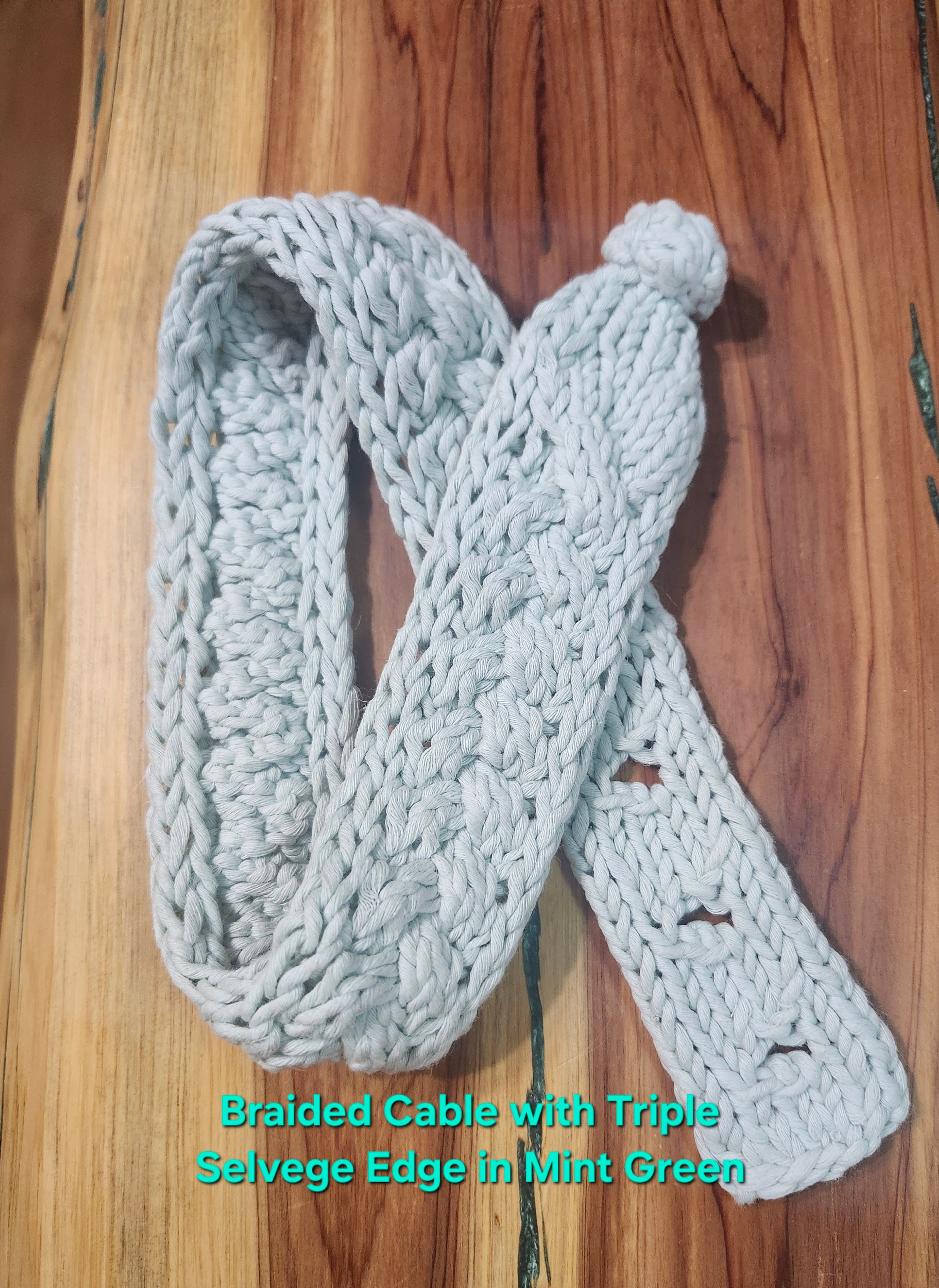 Custom Hand-Knit Hemp Cotton Spa Headband – Adjustable Button Hair Wrap