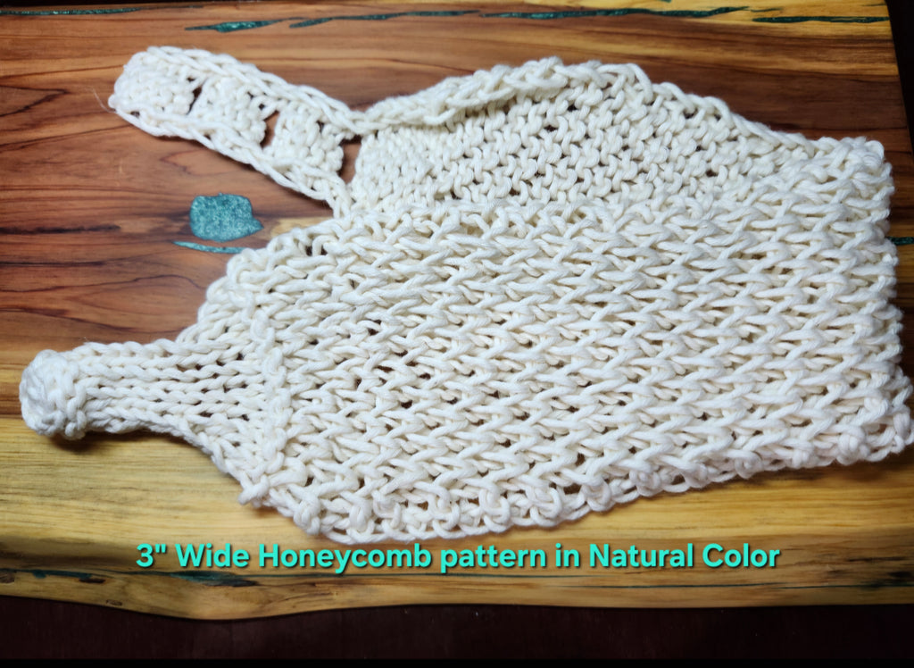 Custom Hand-Knit Hemp Cotton Spa Headband – Adjustable Button Hair Wrap