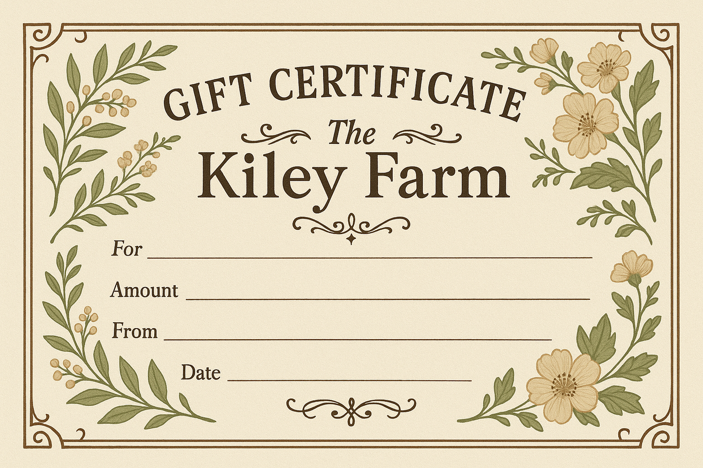 the gift certificate image without farm animals