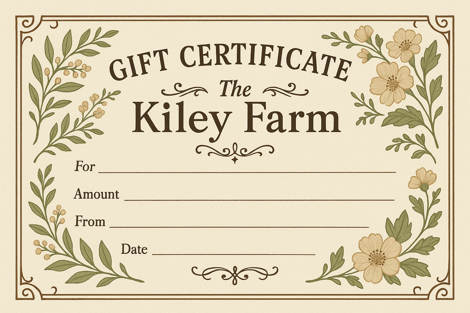 the gift certificate image without farm animals